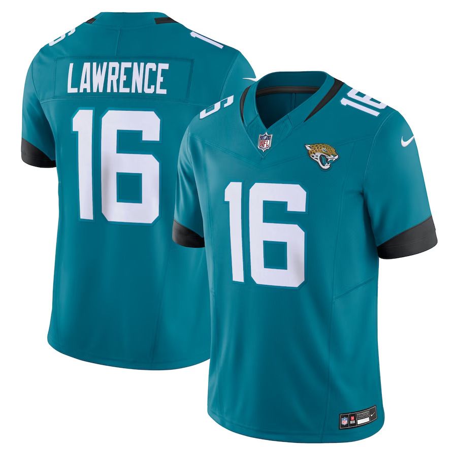 Men Jacksonville Jaguars #16 Trevor Lawrence Nike Teal Vapor F.U.S.E. Limited NFL Jersey->jacksonville jaguars->NFL Jersey